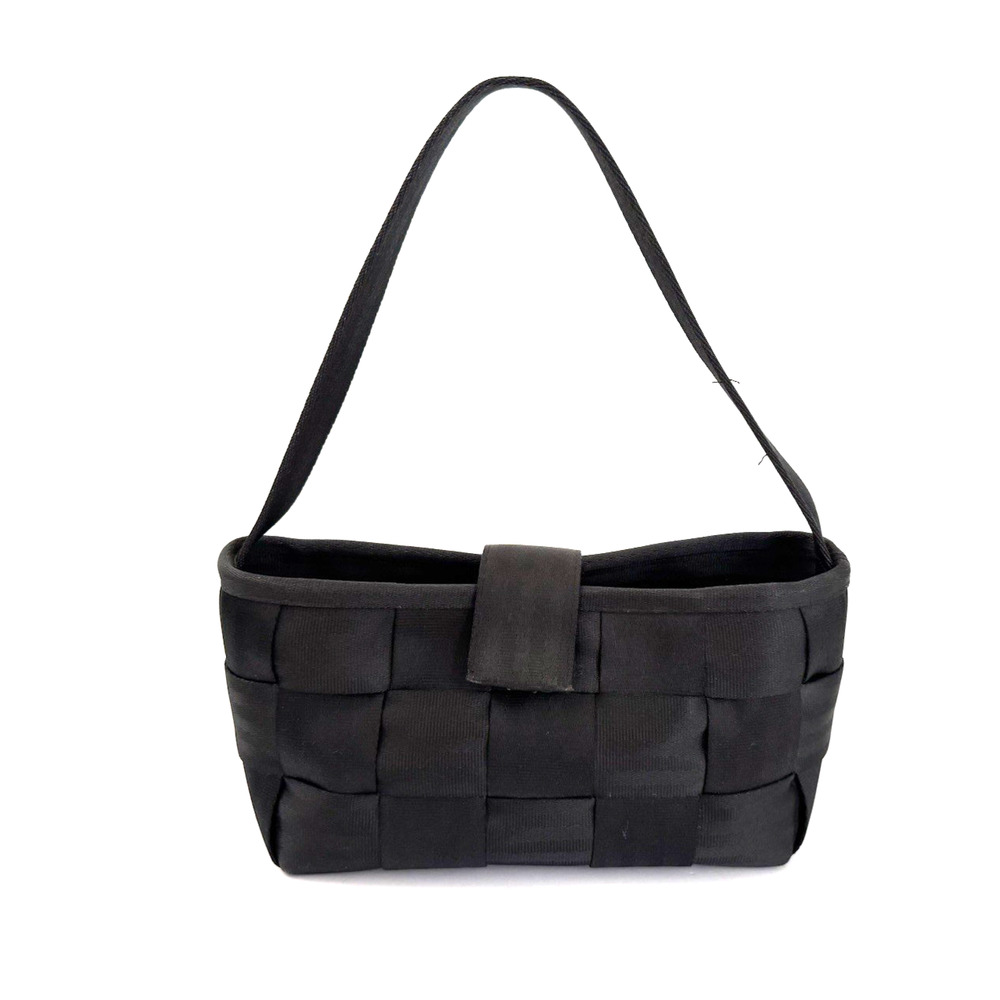 Woven Black Shoulder Bag for Women - Sleek Everyday Carry